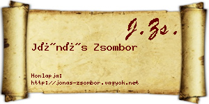 Jónás Zsombor névjegykártya